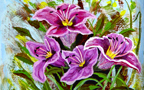 4 Purple Lilies